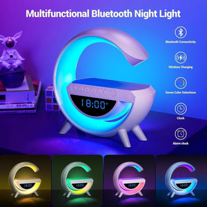 BT-3401 LED Display Wireless Phone Charger Bluetooth Speaker With Seven Color Selections, Alarm Clock, FM Radio