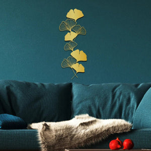 Golden Gingko Metal Wall Decor